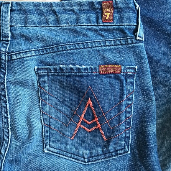 7 For All Mankind Crop “A” Pocket Jeans Size 28 EUC - Picture 7 of 8